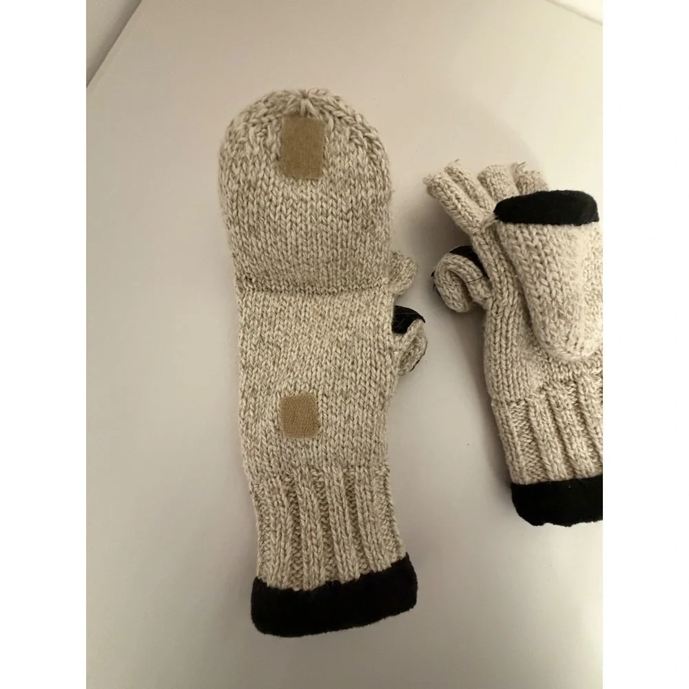 Heat Factory USA Convertible Mittens Women OS Oatmeal Excellent Thinsulate Wool